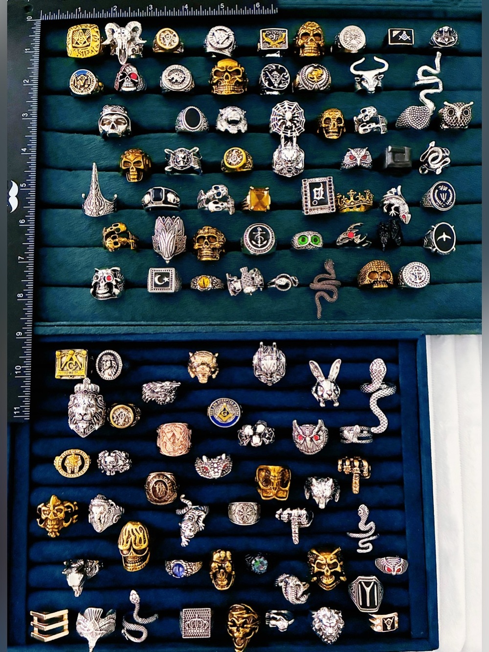 Lot 100 Mens Gothic Punk Skull Animal Biker Metal Band Statement Rings